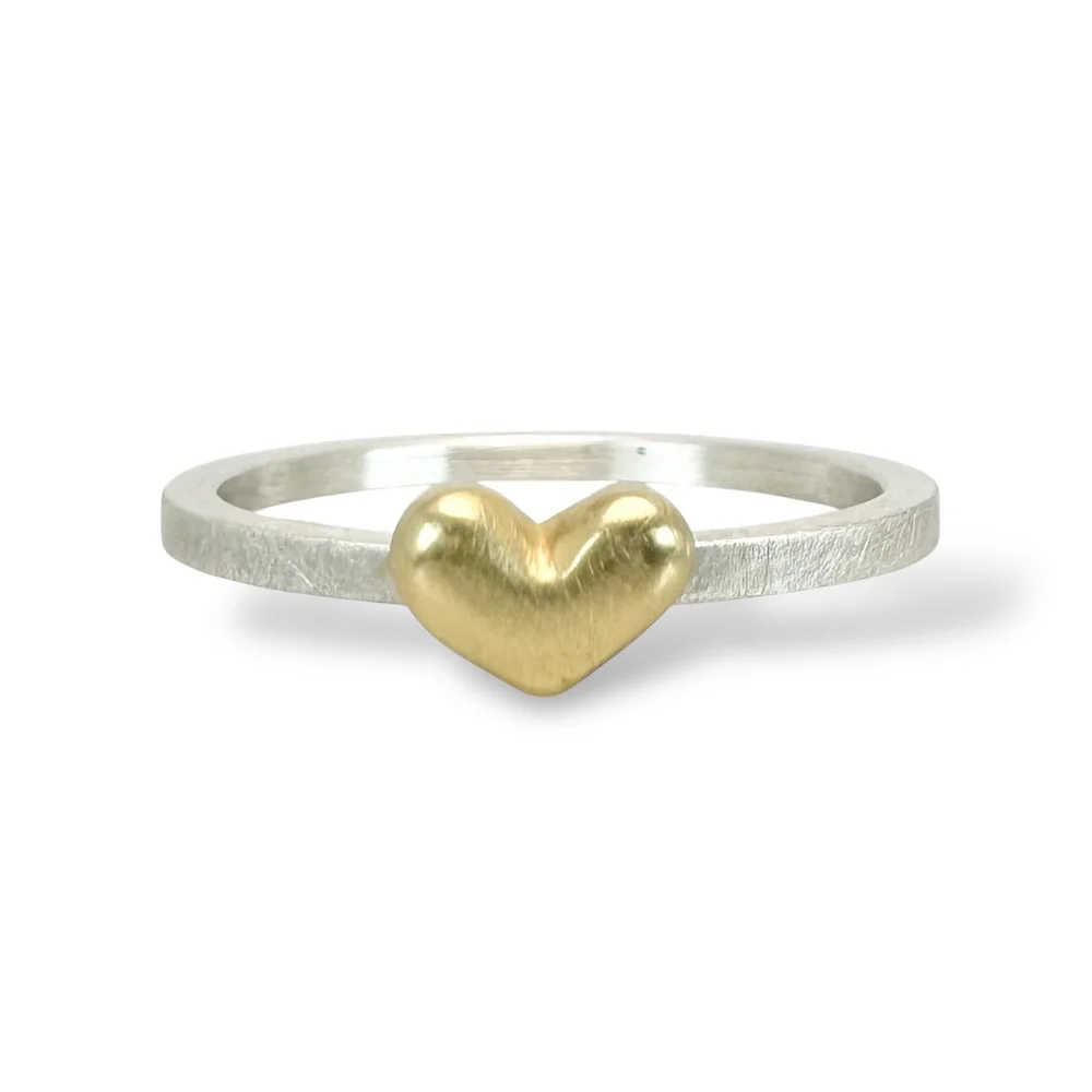 Puffed Heart Stack Ring