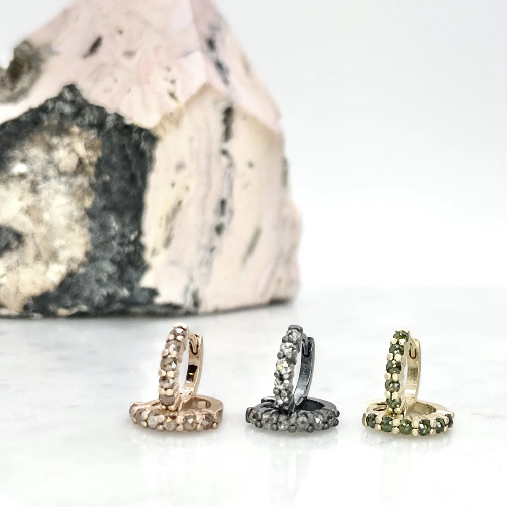 Hinged Diamond Hoops