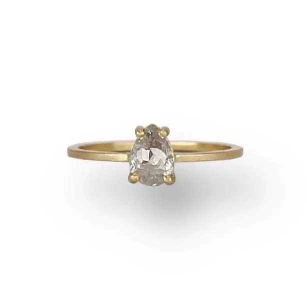 .90ct Icy White Pear Diamond Ring