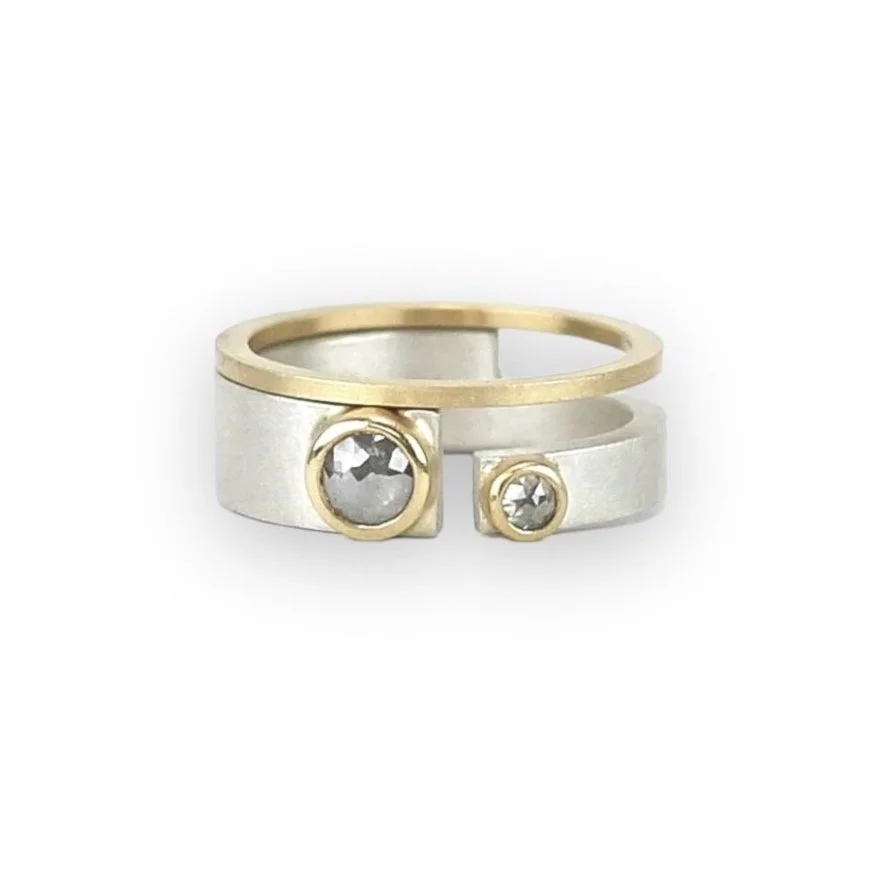 Asymmetrical Diamond Ring Set