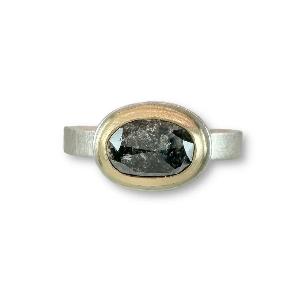 Salt & Pepper Diamond Oval