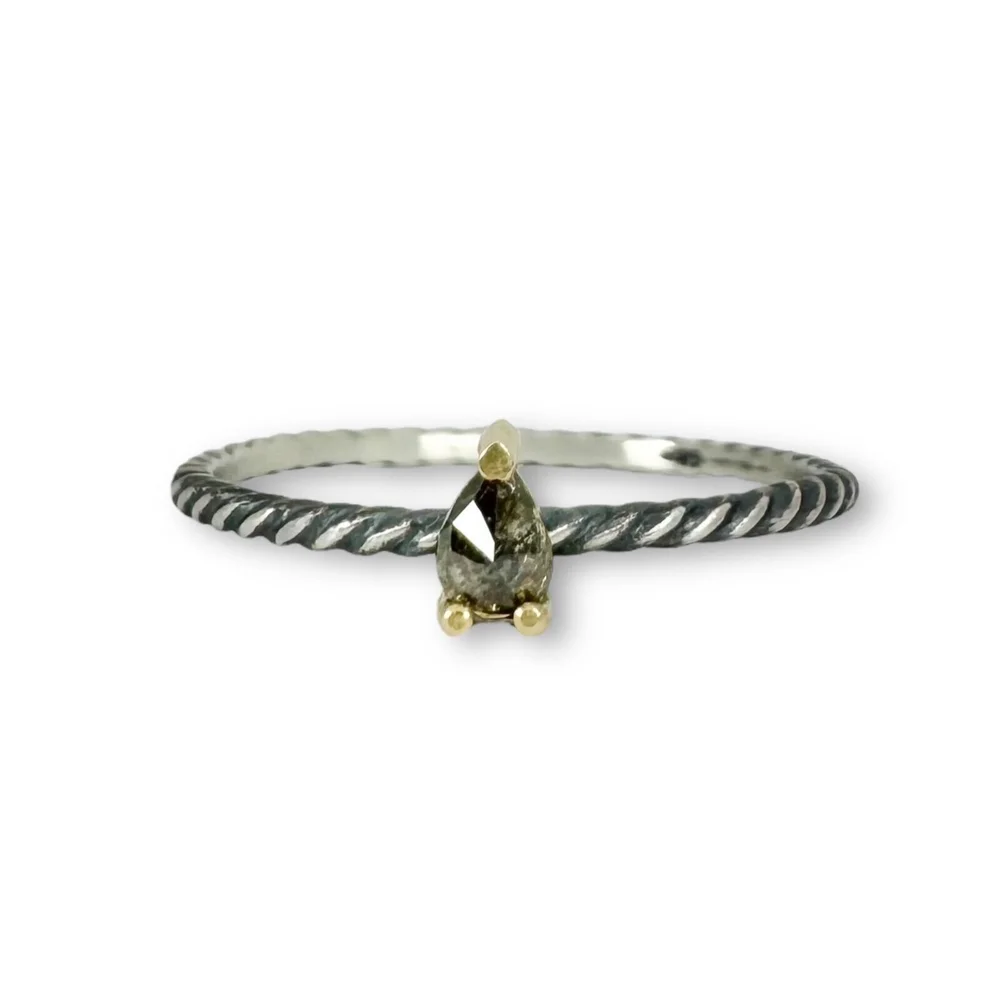 .10ct Salt & Pepper Diamond Ring