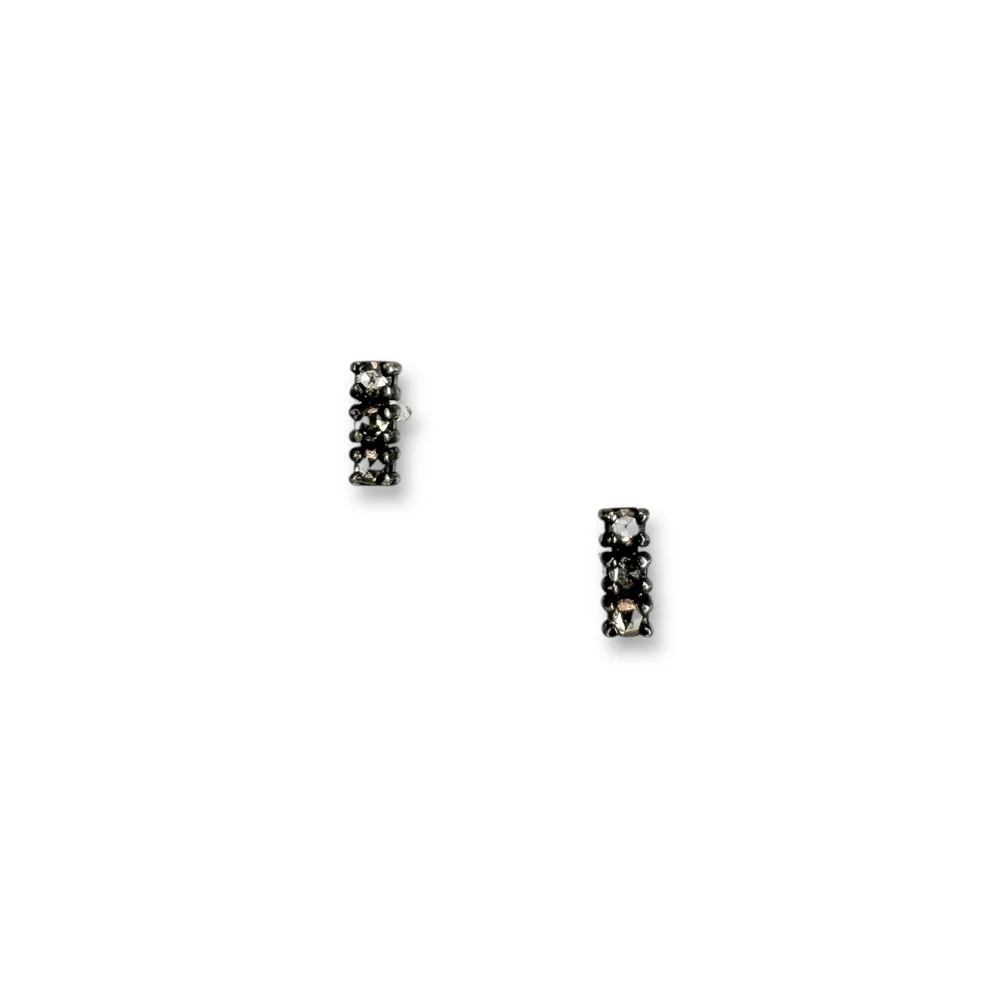 Salt & Pepper Diamond Bar Studs