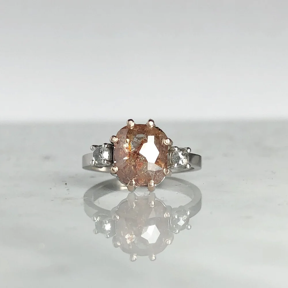 Custom Rustic Diamond Ring