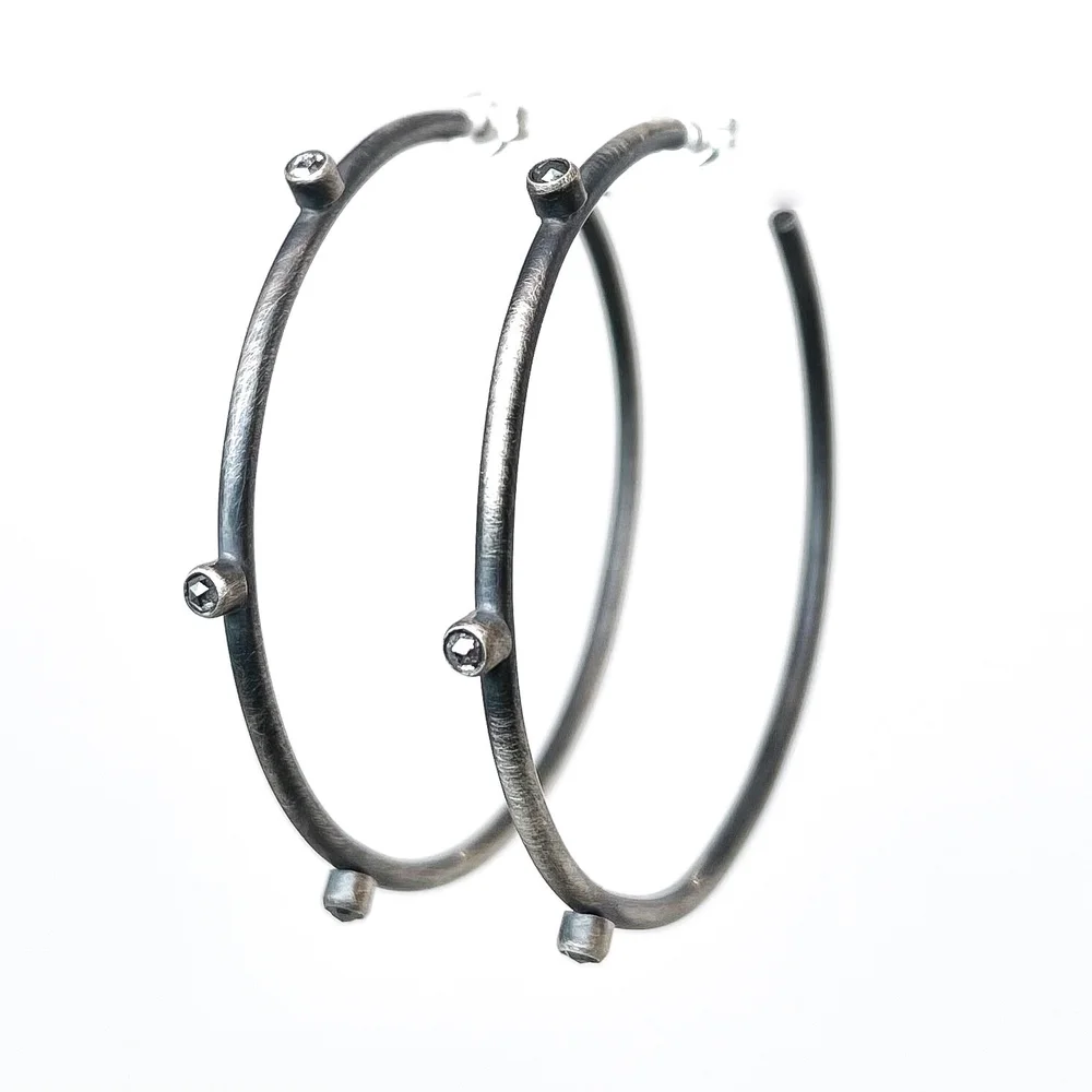 Large Diamond Hoops