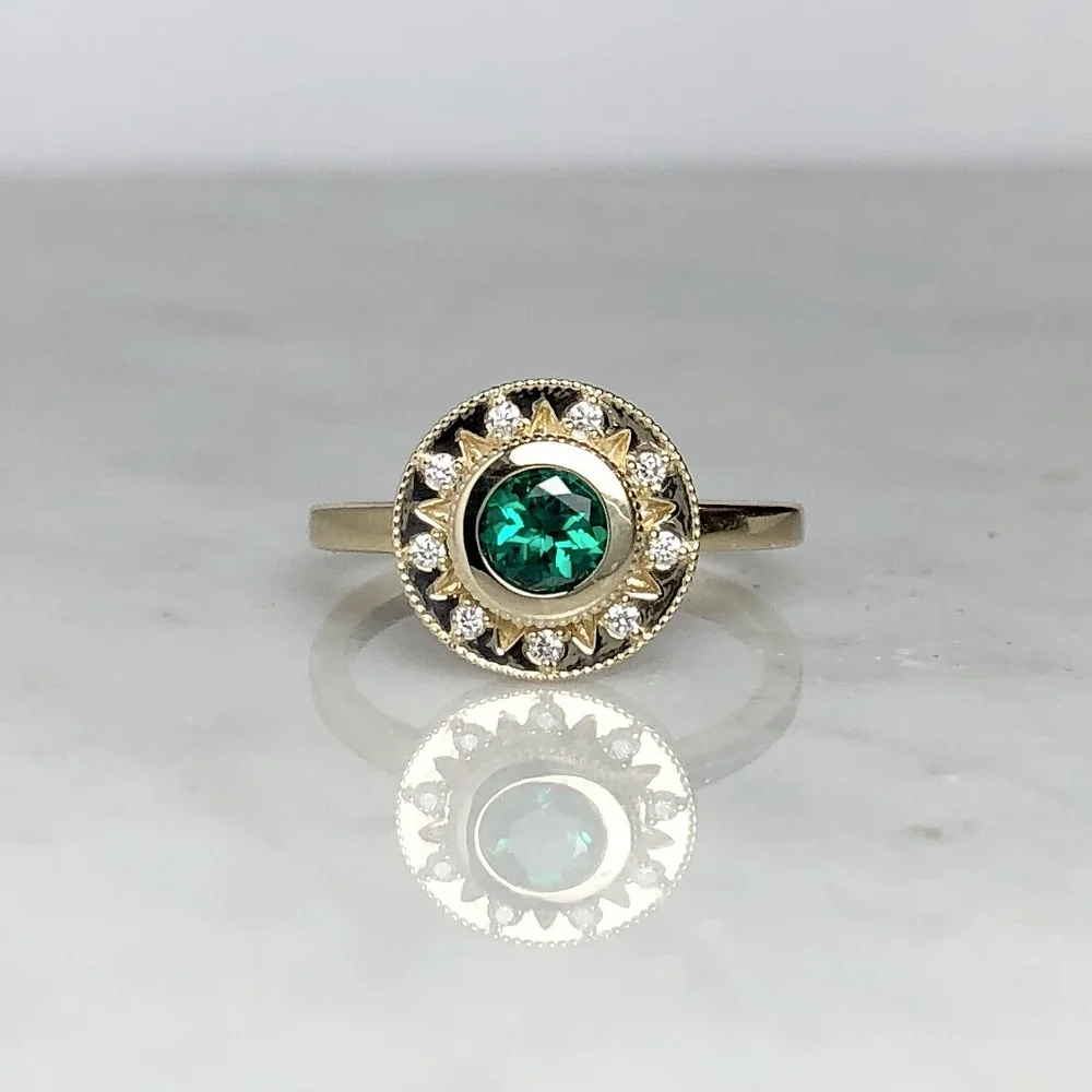 Custom Emerald & Diamond Ring