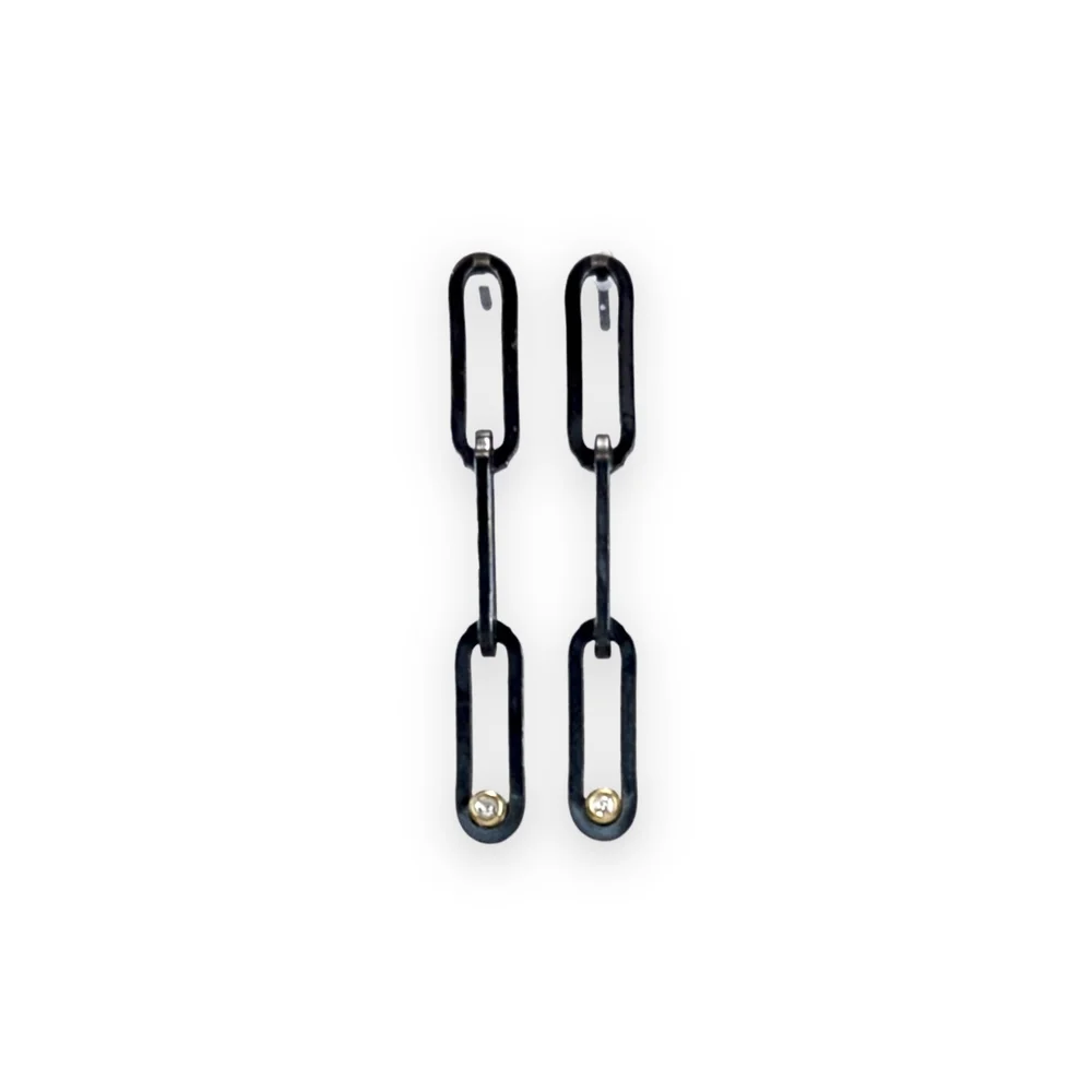 Silver Paperclip Post Earrings