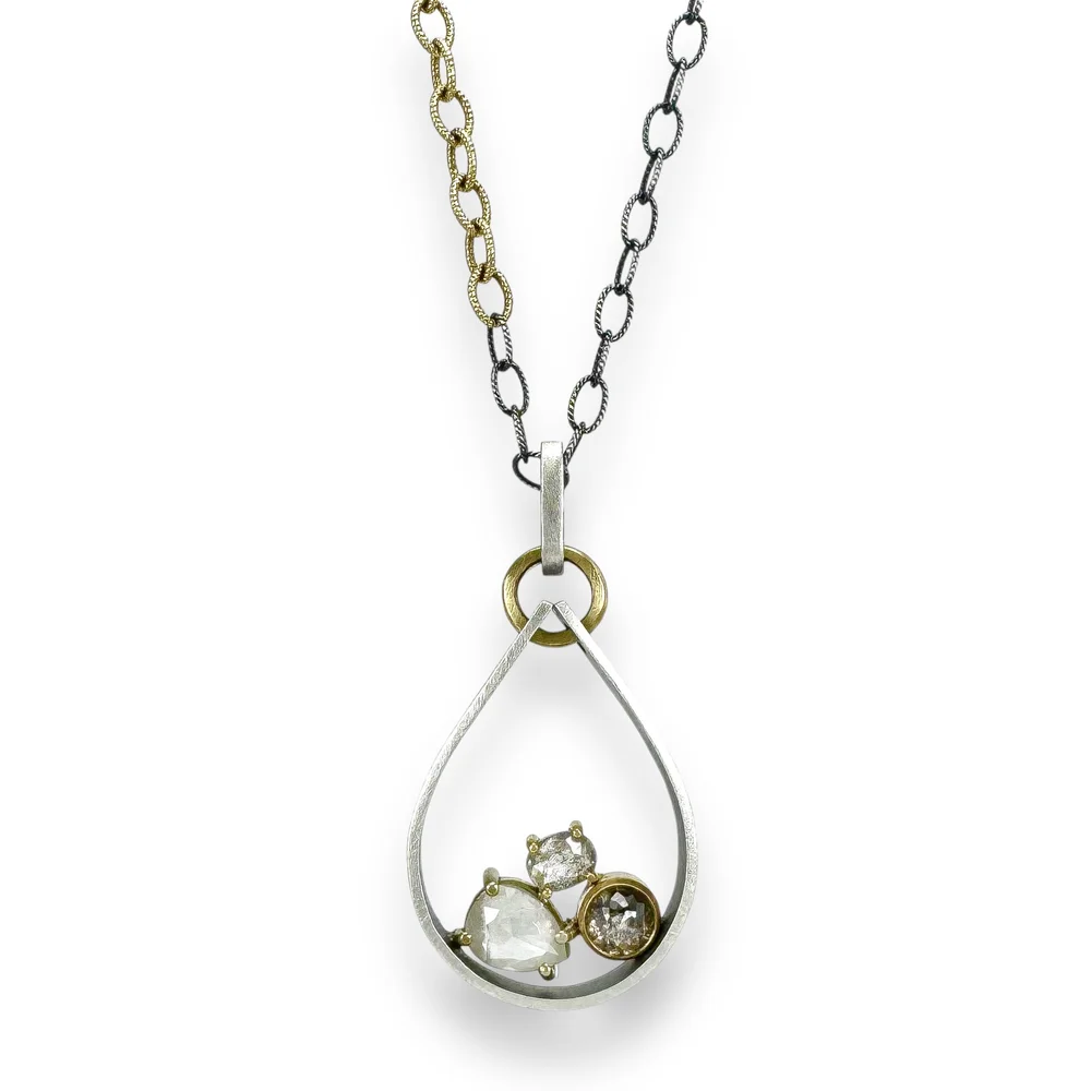 Mega Diamond Cluster Necklace